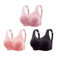 thumbnail image 1 of Timegard 3pc Bras for Women No Underwire Mesh Adjustable Strap Full Coverage Breathable Comfy Seniors Bra, 1 of 7