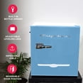 thumbnail image 2 of Frigidaire 1.6 Cu. ft. Retro Mini Fridge with Side Bottle Opener, Compact Refrigerator with Freezer Compartment, Blue, 2 of 9
