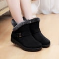 thumbnail image 1 of EGNMCR Bottes à la Cheville pour Femmes Grande Taille Isolation Bottes de Neige pour Femmes Bout Rond Chaussures à Enfiler Bottes Décontractées à Fermeture Éclair, 1 of 9