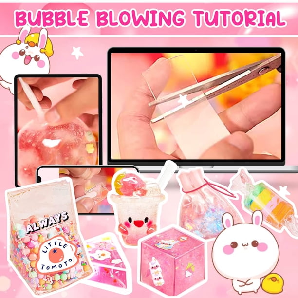 Jimcii Make Your Own Nano Tape Bubble Kit, with Pink Bow Box, Nano