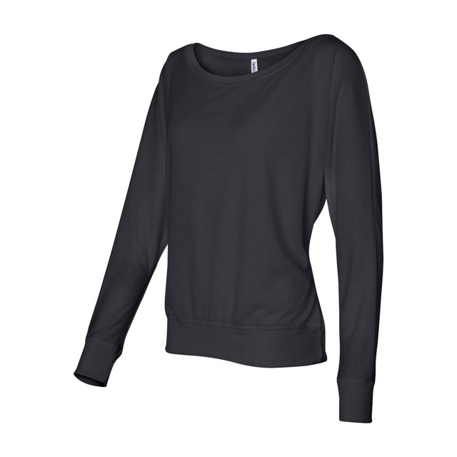 Bella Ladies Elizabeth Long-Sleeve Dolman sleeves Top, Black, Small