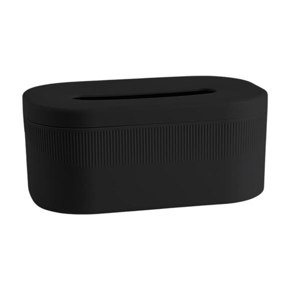 yulier Tissue Box Cover Plastic Tissue Holder Disposable Paper Hand Towels Napkins Face Towels Storage Box for Kitchen Bathroom Bedroom Office Tabletop Car, Black
