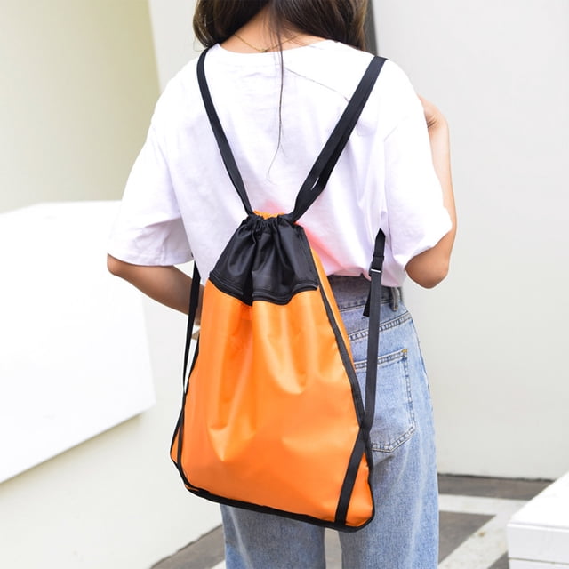 Meitianfacai Basketball Bag Backpack Large Capacity Fitness Swimming Bag Drawstring Football Drawstring Shoulder Sports Backpack Freed Travel Multifunctional Carrying, Orange