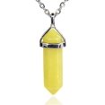thumbnail image 1 of Collier Pendentif Reiki Chakra Hexagonal Pointu en Jade Olive 20 Pouces, 1 of 3
