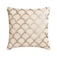 thumbnail image 1 of Pillow Case Zip, Silver 14"x14" (35x35 cm) Pillow Covers, Linen Sequins Embroidery Throw Pillows For Sofa, Geometric Pattern Modern Style - Silver Accord, 1 of 3