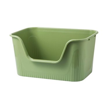 Cat Portable Deep Loo Large Space Bedpan Open Top Pet Litter Tray Green