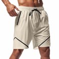 thumbnail image 3 of Styesk Shorts pour Hommes Couleur Unie Mode Décontractée avec Poches Taille à Lacets, 3 of 8