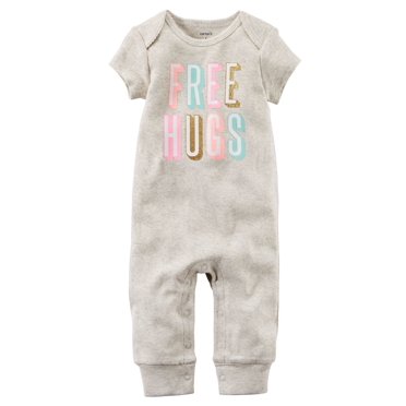 Carter's Baby Girls' Free Hugs Jumpsuit, 6 Months