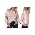 thumbnail image 2 of Honganda Pull Ample d'Automne pour Femmes Motif Léopard Manches Longues Tricot, 2 of 9