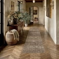 thumbnail image 3 of BERTHMEER 2'x6' Washable Runner Rugs for Hallway Kitchen Bedroom Entryway Laundry Bathroom Non Slip Vintage Oriental Traditional Distressed Runner Rugs, Gradient Brown, 3 of 5