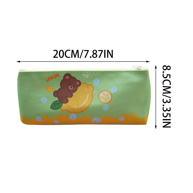 Agiferg Trousse à Crayons Multifonctionnelle à Fermeture Éclair Portable en Toile Grande Capacité Trousse à Crayons Dessin Animé Bear Rabbit
