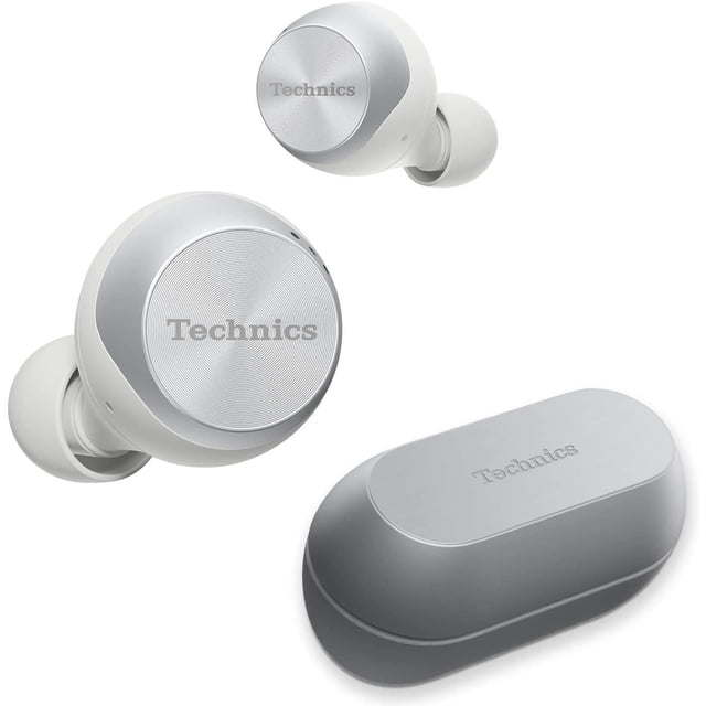 Technics True Wireless Earbuds with Industry Leading Noise Cancelling Bluetooth Earbuds Dual Hybrid Technology, Hi-Fi Sound, Compact Design Alexa Compatible |(EAH-AZ70W-S), Silver, XS, S, M, L, XL