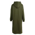 thumbnail image 4 of Nouvelle Robe à Capuche Longue Ample pour Femmes, Unie, Manches Longues, Poches, Fente, Décontractée, Chaude, Chandails à Capuchon, 4 of 7