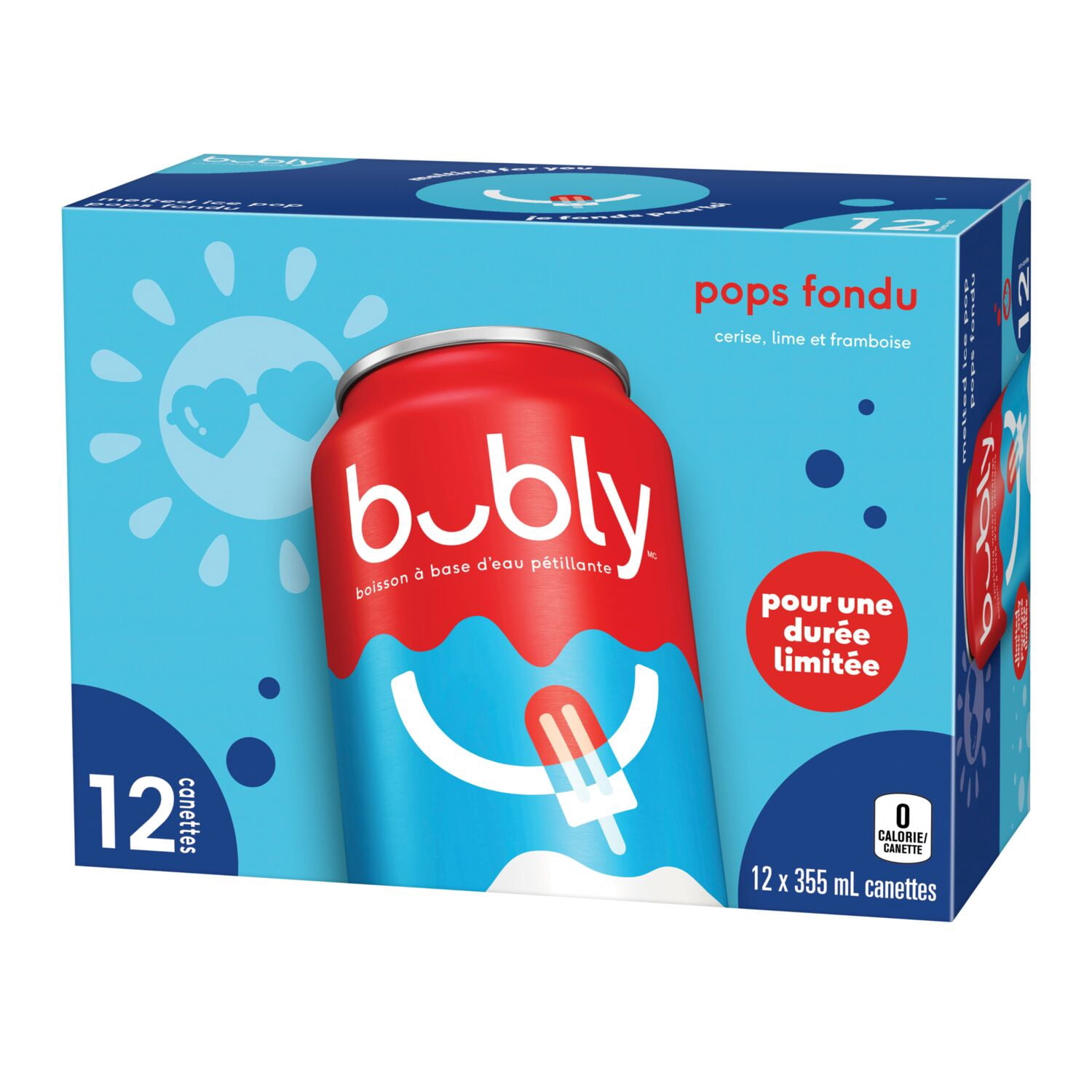 Bubly Melted Ice Pop Sparkling Water 12 x 355 ml Cans