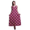 thumbnail image 1 of Bimba Rayon Floral Printed Spaghetti Strap Sleeveless Womens Cami Maxi Slip Swing Dress-XSmall, 1 of 4