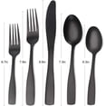 thumbnail image 3 of Matte Black Silverware Set, Satin Finish 5-Piece Stainless Steel Flatware set, Utensils for Kitchens, Dishwasher Safe, 3 of 7