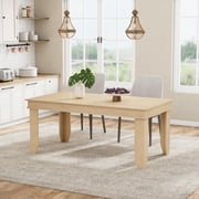 63 inch Rectangular Farmhouse Dining Table for 6 to 8, Wood Kitchen Table with V Shaped Legs, Large 6FT Modern Dinner Table for Kitchen Dining Living Room, Brown/Black/Grey/Oak