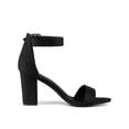 thumbnail image 3 of BLISSFUL STEP Women's Shoes Ankle Strap Block Heel Buckle Open Toe Sandals Black 7, 3 of 8
