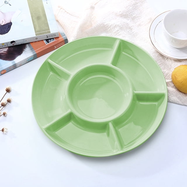 Plastic Divided Fruit Tray, Multi Layer Detachable Snack Storage Box for Coffee Table Home Picnic Travel, 29x29x3 cm, 1 Piece