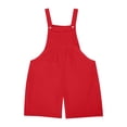 thumbnail image 2 of Wdgfv Girls Overall Shorts Kids Summer Casual Adjustable Strap Rompers Red 5-6 Years, 2 of 7