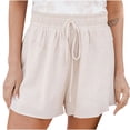 thumbnail image 1 of Shorts pour Femmes Décontractés Mode pour Femmes Couleur Unie Décontracté Jambe Grand Ample Taille Haute à Lacets Shorts Pantalons, 1 of 7