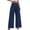 Dark Blue, variant on Timegard Wide Leg Pants Women High Waist Ruched Solid Color Suit Pants Casual Work Loose Trousers Summer