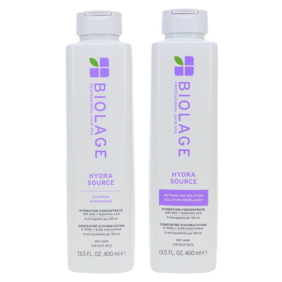 Biolage Hydra Source Shampoo 13.5 oz & Hydra Source Detangling Solution 13.5 oz Combo Pack