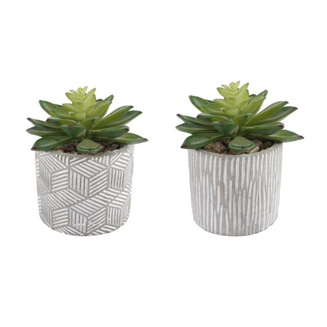 Flora Bunda CS2243E2 Set of 2 Pattern cement pot