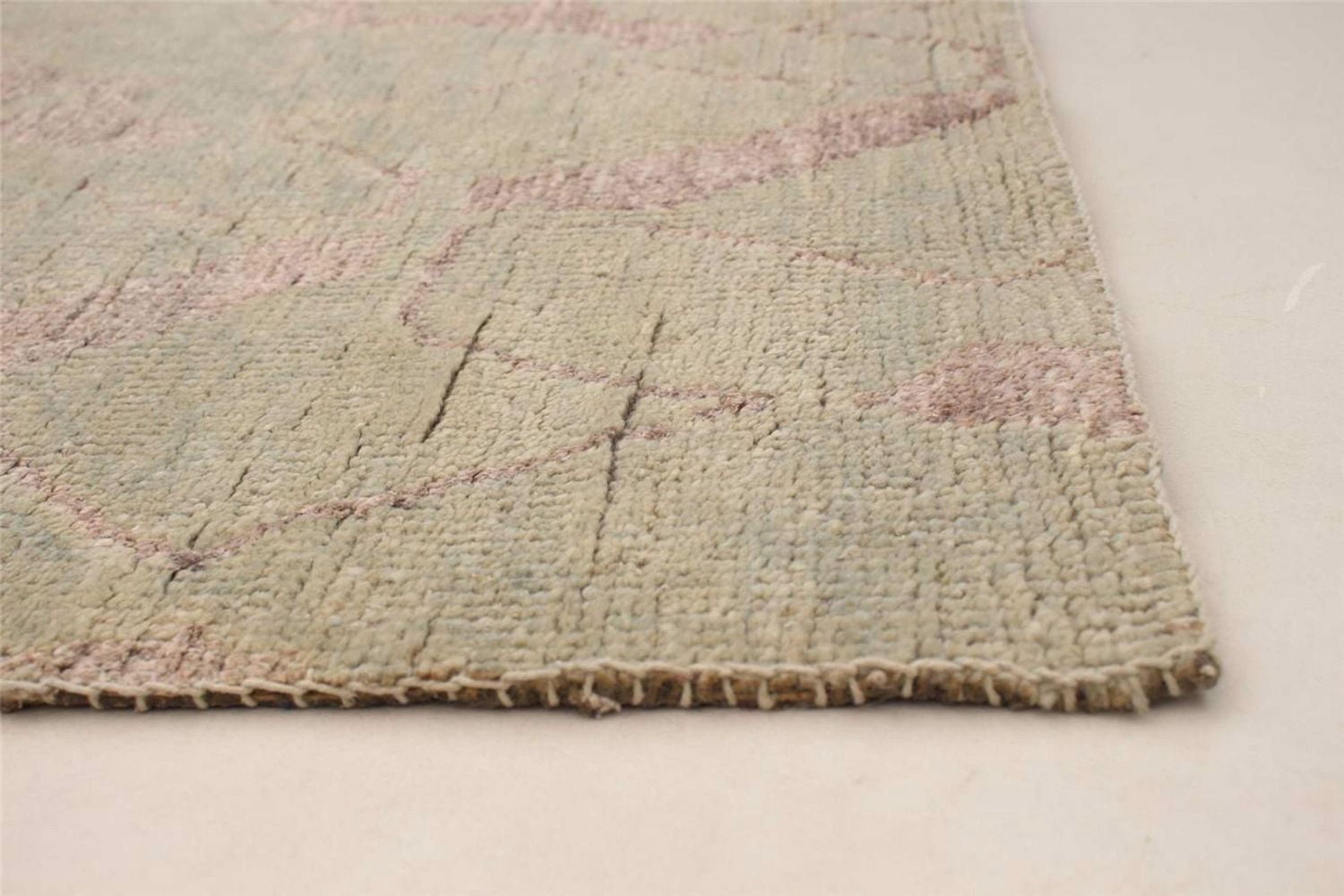 ECARPETGALLERY 3'10" x 5'11" Carved La Seda Hand-knotted Area Rug for Living Room, Dining Room and Bedroom in Grn