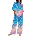 thumbnail image 1 of Hauts à Manches Courtes pour Femmes Costume d'Été Mode Short Imprimé Pantalons Colorés Costume Décontracté Deux Pièces Hauts à Manches Courtes pour Femmes Hauts d'Été pour Femmes avec Manches, 1 of 5