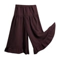 thumbnail image 1 of Liyamei Girls' Solid Color Lace Wide Leg Pants,12-18 Months, 1 of 5