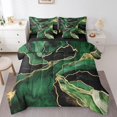 thumbnail image 1 of YST Ensemble de Douillette 7 Pcs à Motif Abstrait, Marbrure Noire et Verte, Lit en Sac, Format Simple, 1 of 4