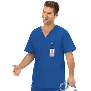 Fundamentals 14900 Unisex One Pocket Scrub Top Royal L