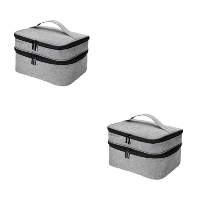 Thinsony Nail Polish Organizer Bag Sturdy Durable And Designed With In Mind Widely Uesd LightGray 2Set