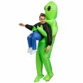 thumbnail image 3 of Adults Inflatable Monster Costume Green Alien Carrying Human Cosplay Christmas Halloween, 3 of 9