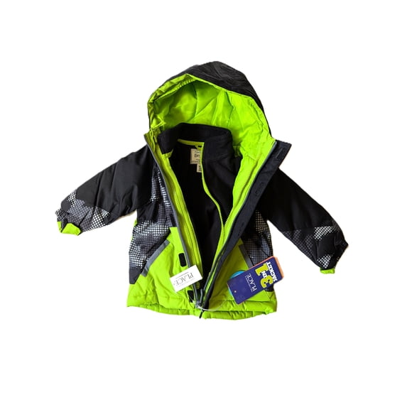 The Children's Place Manteau d'Hiver 3-en-1 pour Garçon Camouflage de Ski Matelassé Coupe-Vent Résistant à l'Eau Doublure en Molleton 18-24 Mois/2T Vert/gris