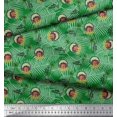 thumbnail image 3 of Soimoi Green Poly Georgette Fabric Palm Tree & Girl Holiday Printed Fabric 1 Yard 42 Inch Wide, 3 of 3