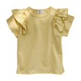 thumbnail image 1 of Nmmacb Kids Girls T-Shirt Summer Solid Color Tee Short Sleeve Top Short Sleeve Ruffle Sleeve Tee Size 1-9Y, 1 of 9