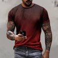 thumbnail image 2 of FAIWAD Men's Gradient Short Sleeve Tops Round Neck Summer T-Shirt Trendy Loose Pullover Tops, 2 of 6