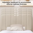 thumbnail image 3 of VECELO Queen Size Bed Frame with Upholstered Adjustable Headboard, Wooden Slats Support/No Box Spring Needed, Beige, 3 of 6