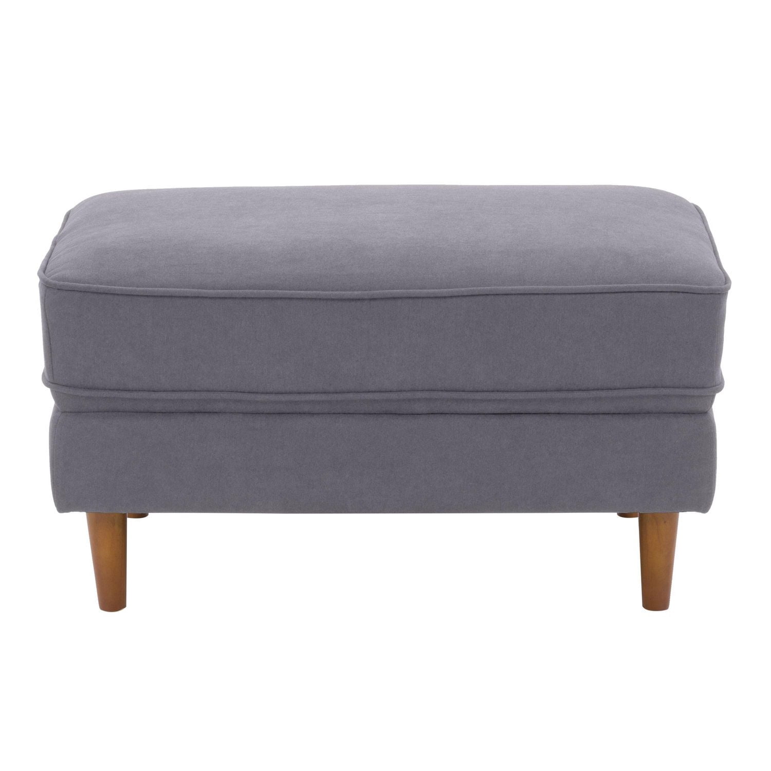 Ensemble de salon CorLiving Mulberry 4 pièces, rembourré en microfibre, style milieu de siècle moderne, avec causeuse, canapé, fauteuil et pouf, gris