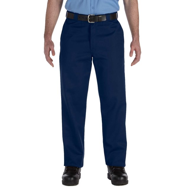 DICKIES Mens Navy Flat Front, Straight Leg Classic Fit Pants W36/ L34