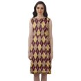 thumbnail image 1 of Moomaya Knee Length Summer Dresses Printed Back Slit Boat Neck Shift Dress, 1 of 4