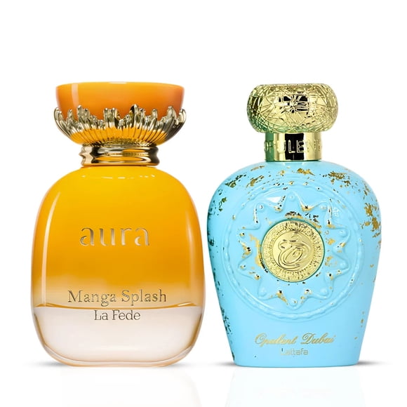 Opulent Dubai Eau de Parfum en Vaporisateur 100 ml (3,4 oz) par Lattafa & La Fede Aura Manga Splash Eau de Parfum en Vaporisateur 100 ml (3,4 oz) par Khadlaj (Ensemble)