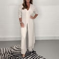thumbnail image 5 of 2025 Tailleurs Pantalons Décontractés en Mousseline pour Femmes Grande Taille pour Invitée de Mariage Manches Longues Pantalons Deux Pièces Robe de Soirée pour Femmes, 5 of 5