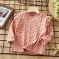 thumbnail image 2 of vdgthytj Toddler Baby Girls Long Sleeve Tops Shirts Cute Printed Ruffle Crewneck Basic Blouse Kids Fall Undershirts, 2 of 3