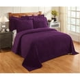 thumbnail image 1 of Better Trends Jullian Collection Couvre-Lit en Coton Chenille Grand Lit Rayures Prune, 1 of 3
