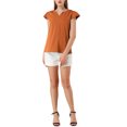 thumbnail image 2 of INSPIRE CHIC Women's Solid V Neck Cap Short Sleeves Work Blouse, 2 of 6