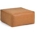 thumbnail image 1 of Simpli Home Brody Pouf de Table Basse Carré Grand Carré Boho en Similicuir Brun Vieilli, 1 of 6
