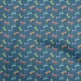 thumbnail image 1 of oneOone Georgette Viscose Bleu Sarcelle Tissu Enfants Léopard Matière de Robe Tissu Imprimé Tissu au Mètre 42 Pouces de Large, 1 of 4